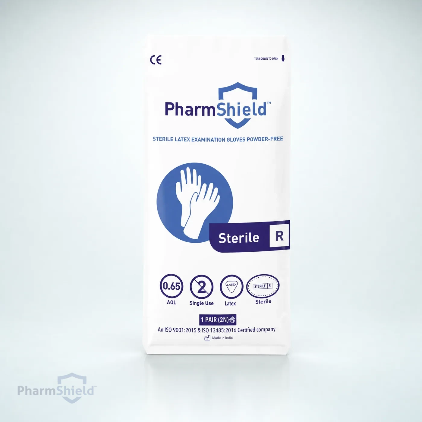 PharmShield Latex — Individually Packed ETO Sterile — Pack shot